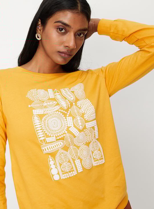 Women Graphic Printed Full Sleeve T-shirt