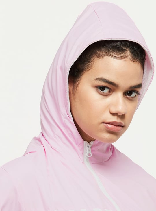 Women Printed Hooded Wind Cheater Sports Jacket