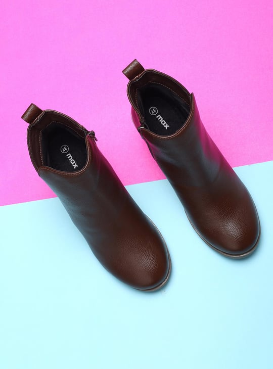 MAX Women Solid Wedge Heel Boots