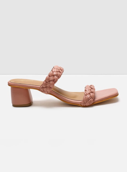 MAX Women Braided Block Heel Sandals