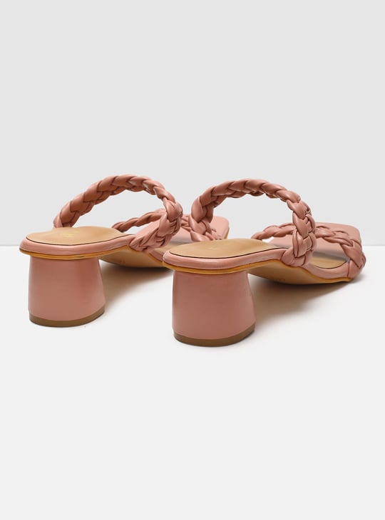 MAX Women Braided Block Heel Sandals