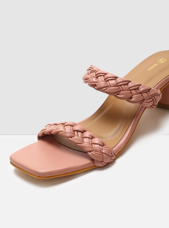 MAX Women Braided Block Heel Sandals