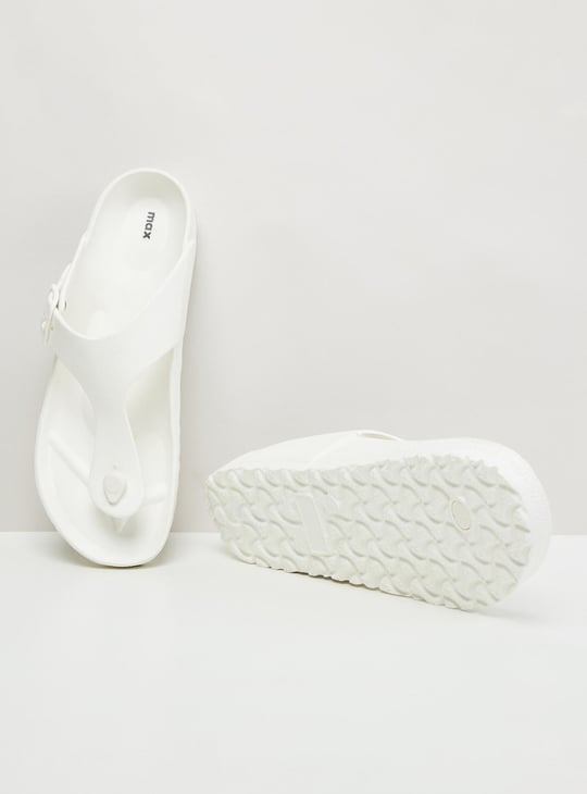 Men Solid Slip-On Sandals White Eva