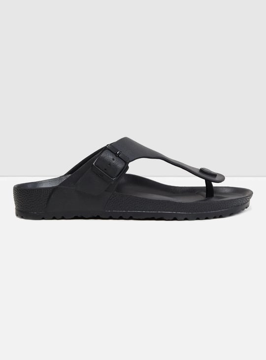 Buy Men Solid T-Strap Sandals Online at just