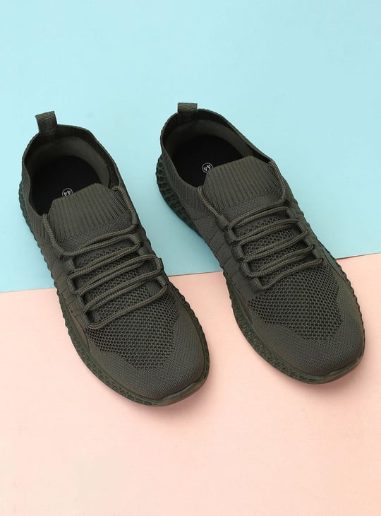 Men Flyknit Lace-Up Sports Shoes