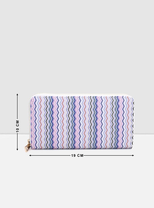 Women Zig-Zag Chevron Print Zip-Around Wallet