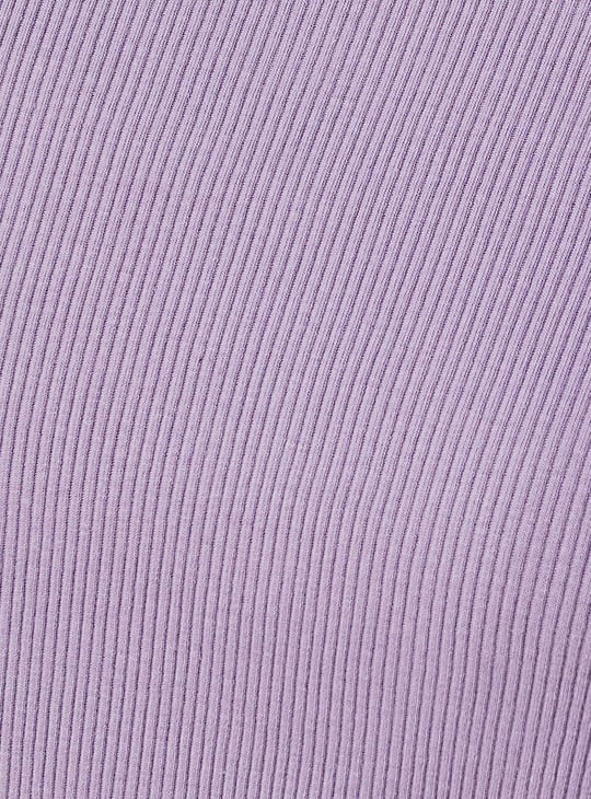 Women Ribbed Full Sleeves T-shirt