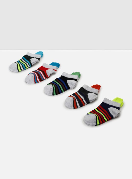 Boys Striped Ankle-Length Socks - Pack of 5