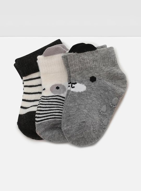Boys Printed Ankle-Length Socks - Pack of 3