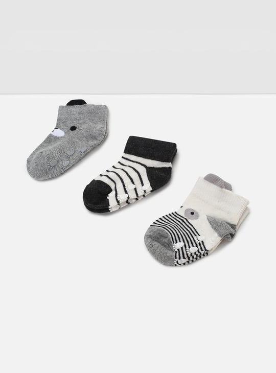 Boys Printed Ankle-Length Socks - Pack of 3