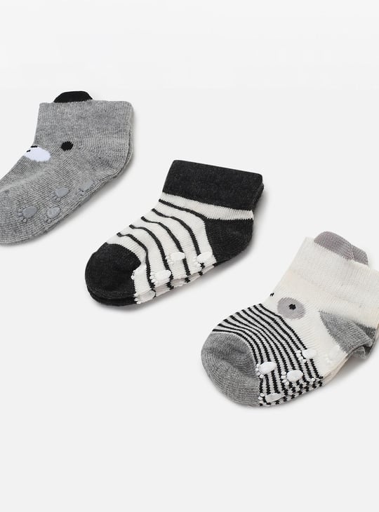 Boys Printed Ankle-Length Socks - Pack of 3