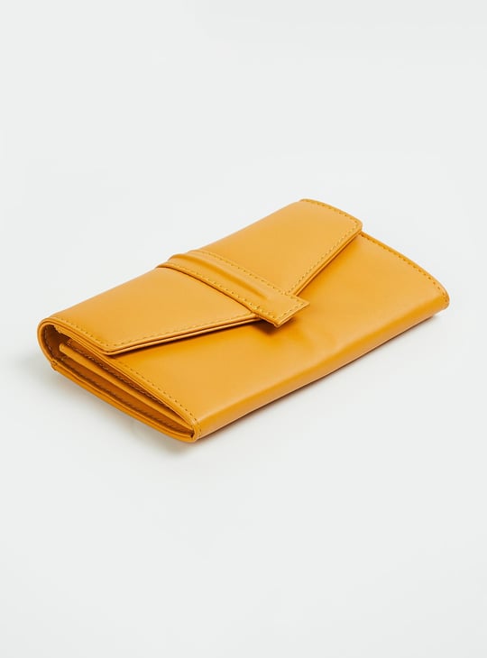 Women Solid Flap Wallet