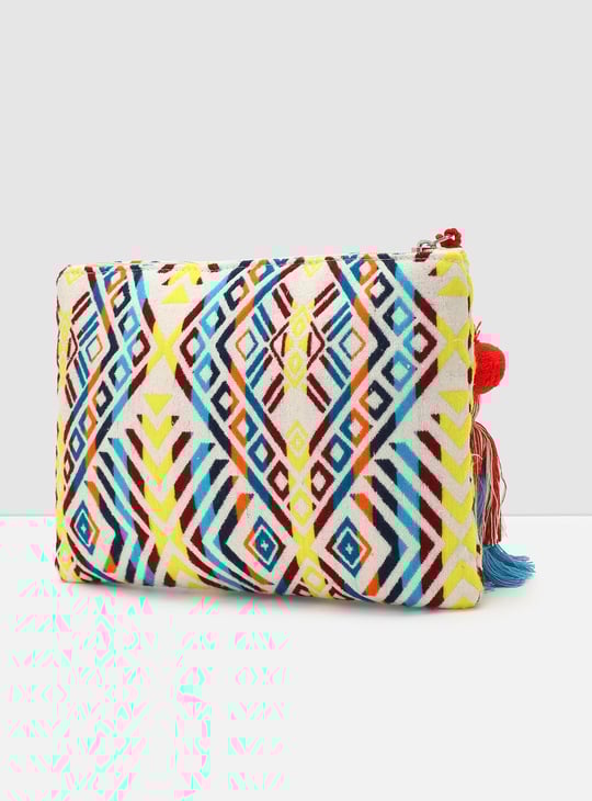 Women Embroidered Pouch with Tassels