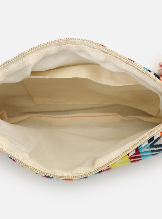 Women Embroidered Pouch with Tassels