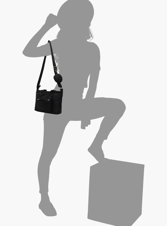 Women Solid Sling Bag with Pouch