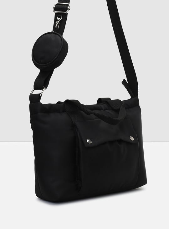 Women Solid Sling Bag with Pouch