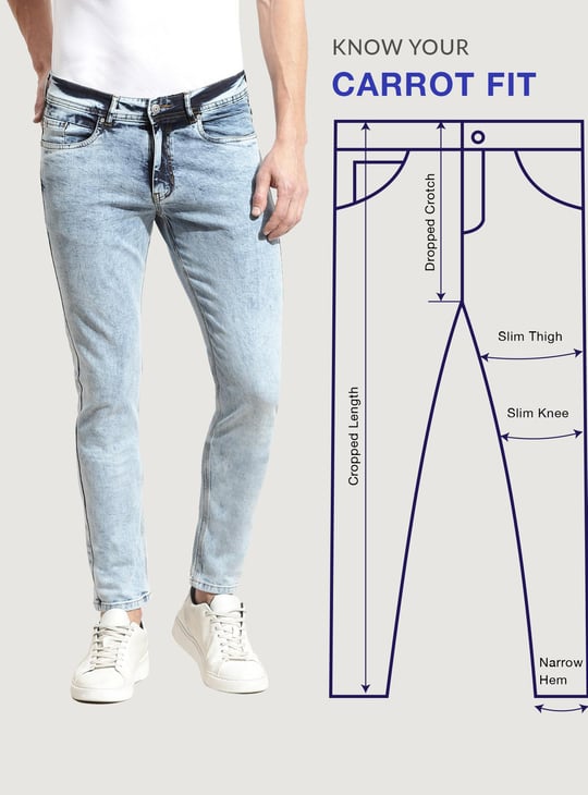 Men Solid Carrot Fit Cargo Trousers