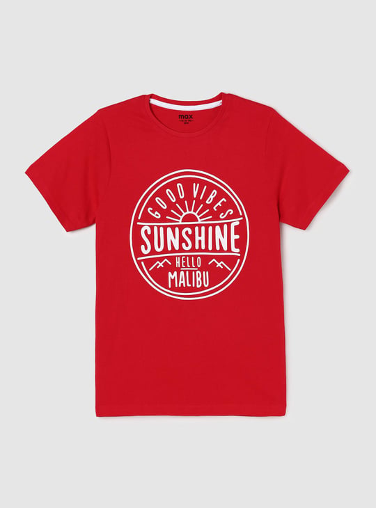 Boys Pure Cotton Graphic Printed Knit T-shirt