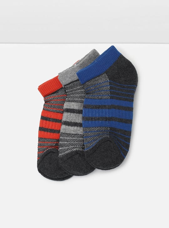 Boys Striped Ankle-Length Socks - Pack of 3