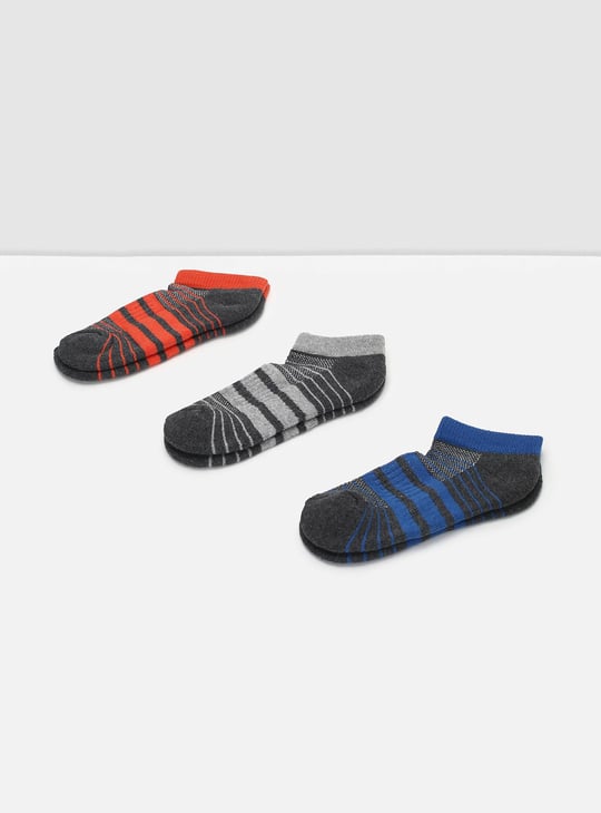 Boys Striped Ankle-Length Socks - Pack of 3