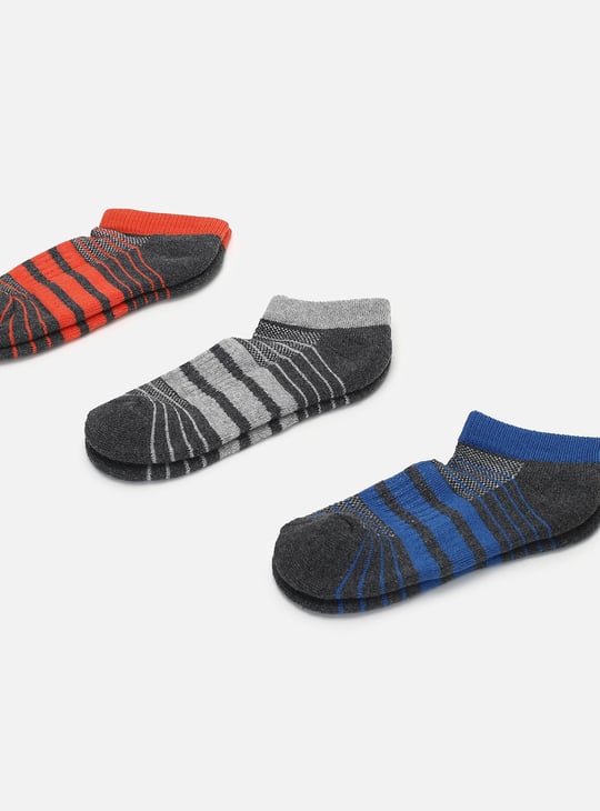 Boys Striped Ankle-Length Socks - Pack of 3
