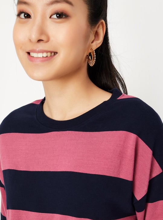 Women Striped Drop Shoulder T-shirt
