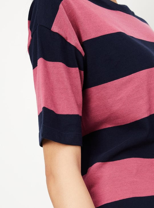 Women Striped Drop Shoulder T-shirt
