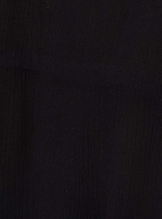 Women Solid Tie-Up Waist Tunic