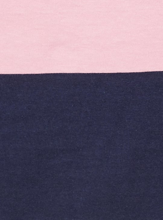 Women Striper Button-Detailed T-shirt