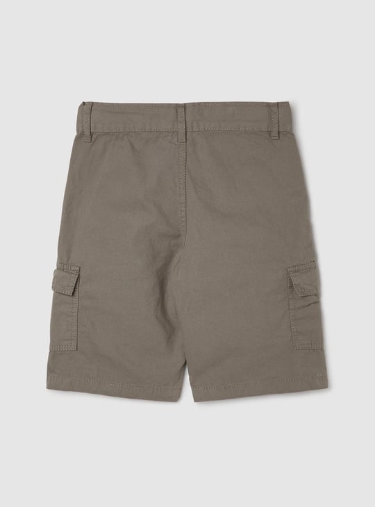 Boys Solid Cut and Sew Bermuda Shorts