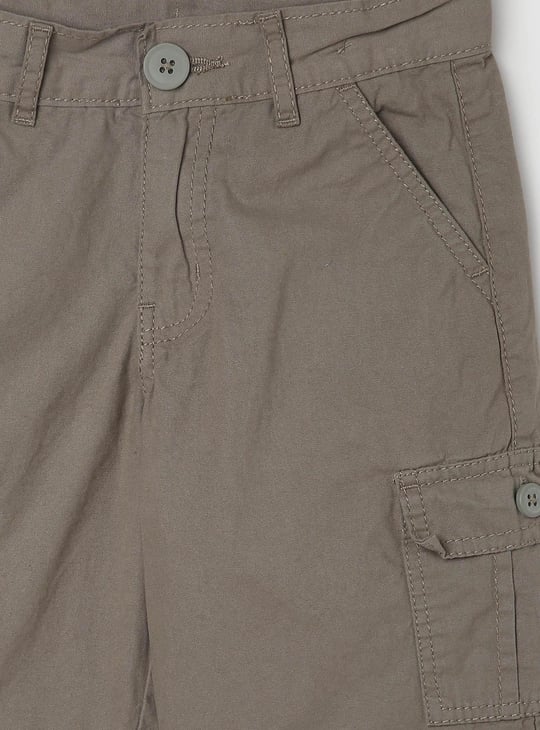 Boys Solid Cut and Sew Bermuda Shorts