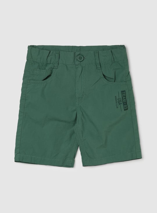 Boys Solid Flat Front Shorts