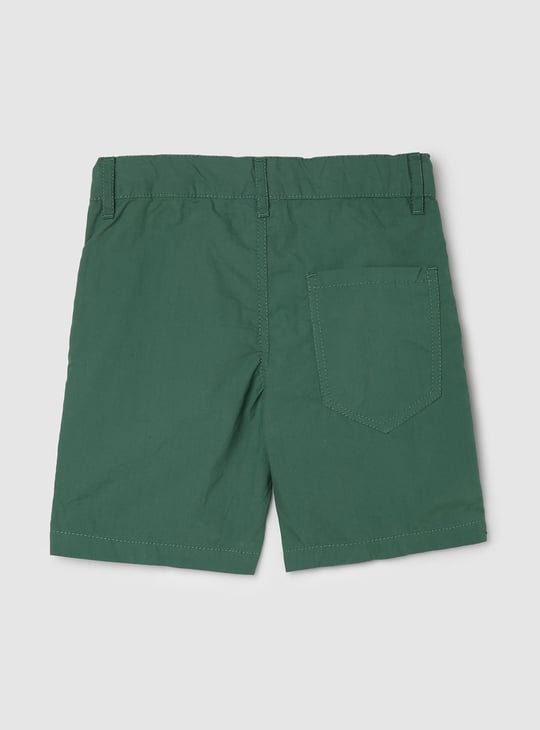 Boys Solid Flat Front Shorts