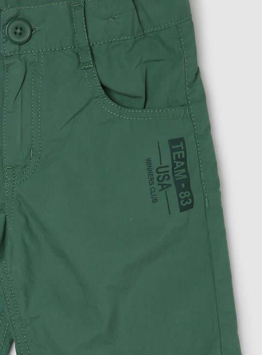 Boys Solid Flat Front Shorts