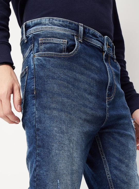 Men Distressed Carrot Fit Jeans