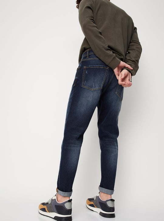 Men Distressed Carrot Fit Jeans