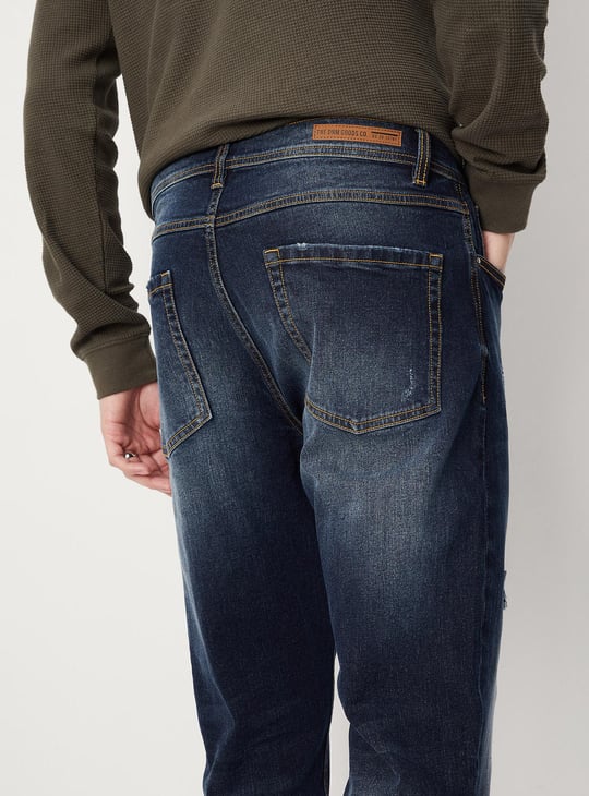 Men Distressed Carrot Fit Jeans