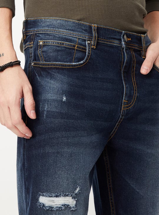 Men Distressed Carrot Fit Jeans