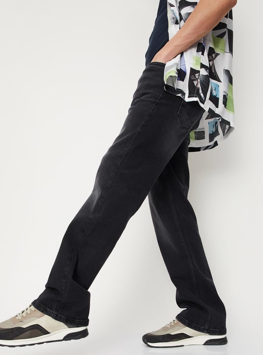 Men Washed Bootcut Jeans