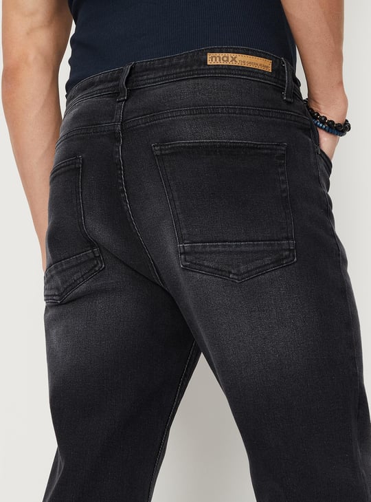 Men Washed Bootcut Jeans