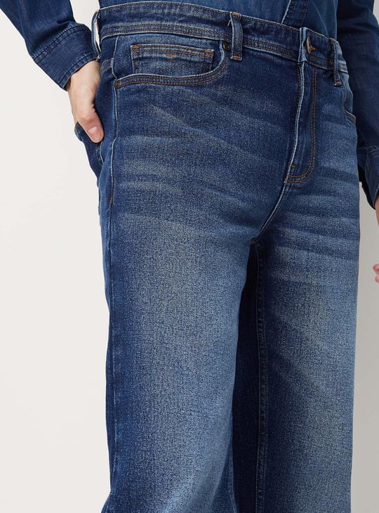 Men Washed Bootcut Jeans