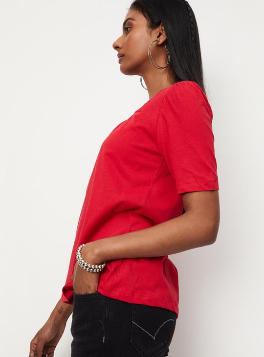 Women Embroidered Square Neck Top