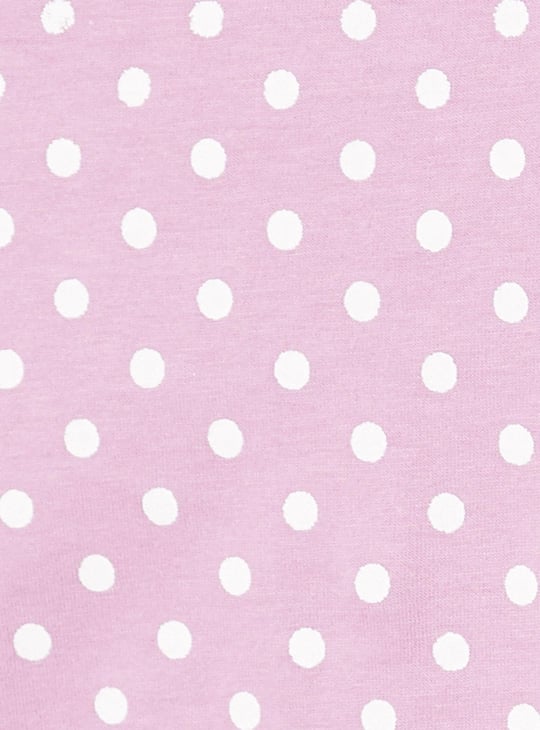 Women Polka Dot Round Neck T-shirt