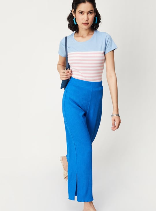 Women Striped Round Neck T-shirt