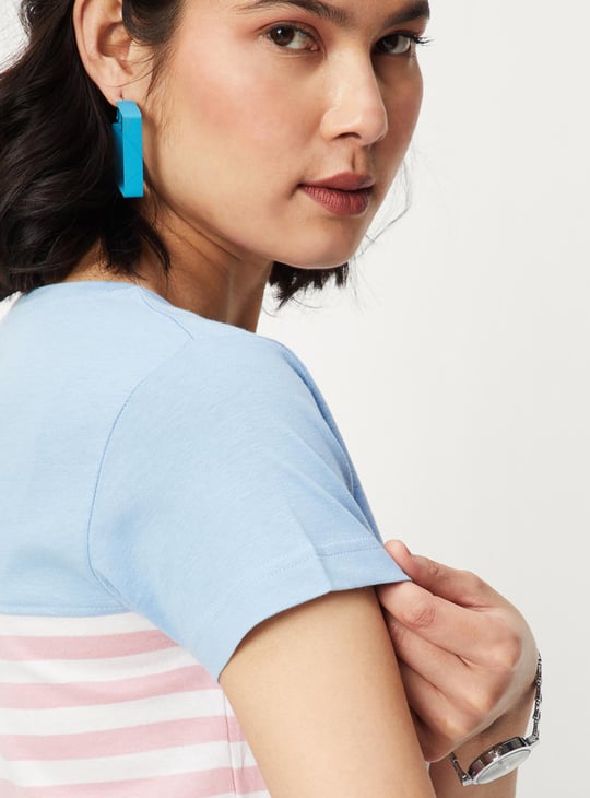 Women Striped Round Neck T-shirt