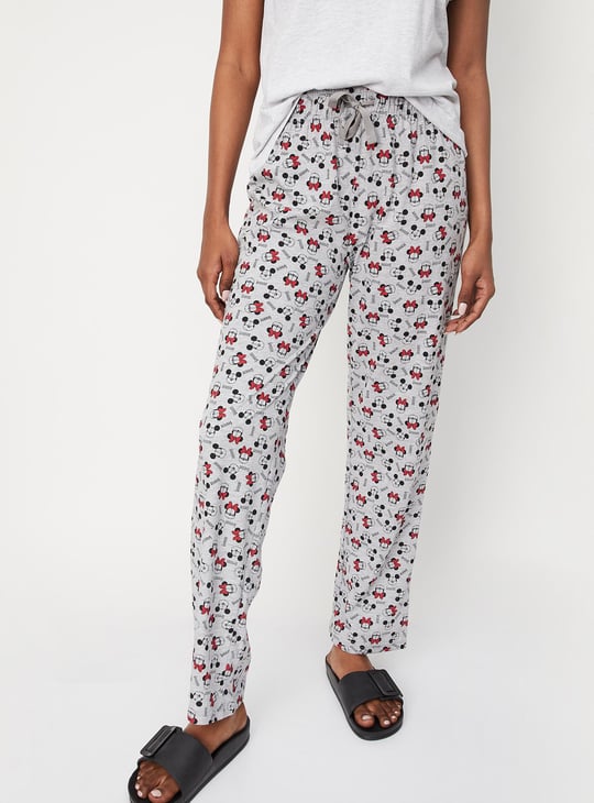 Women Minnie Mouse Print Knit Pyjamas
