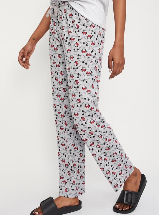 Women Minnie Mouse Print Knit Pyjamas