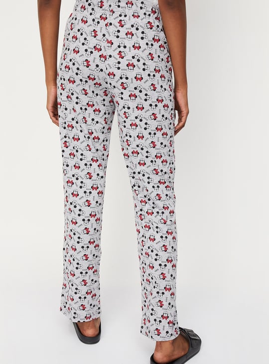 Women Minnie Mouse Print Knit Pyjamas