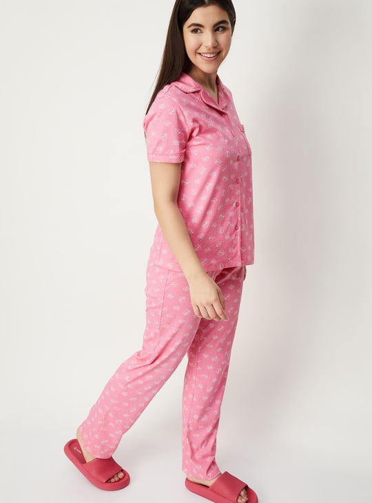 Women Printed Sleep Pyjama Set