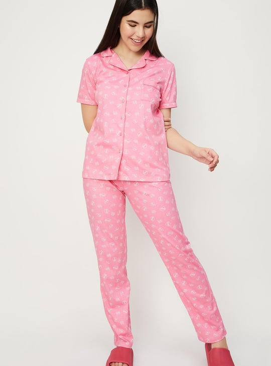 Women Printed Sleep Pyjama Set